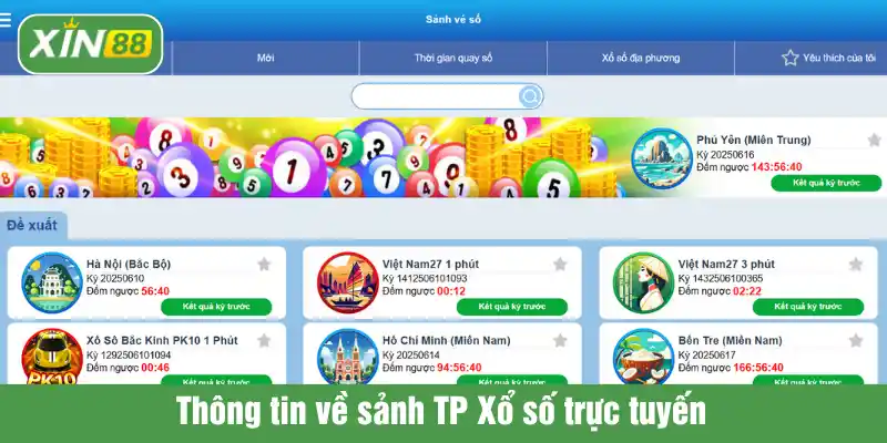 Sơ lược thông tin về sảnh TP Xổ số trực tuyến hấp dẫn