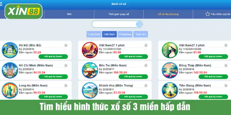 Tìm hiểu hình thức xổ số 3 miền cực kỳ hấp dẫn