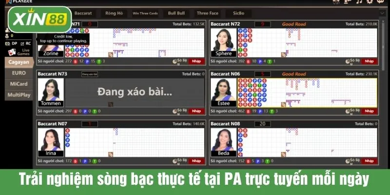 Trải nghiệm sòng bạc thực tế tại PA trực tuyến mỗi ngày