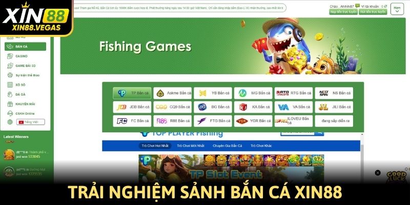 Trải nghiệm sảnh bắn cá Xin88 với hàng trăm tựa game